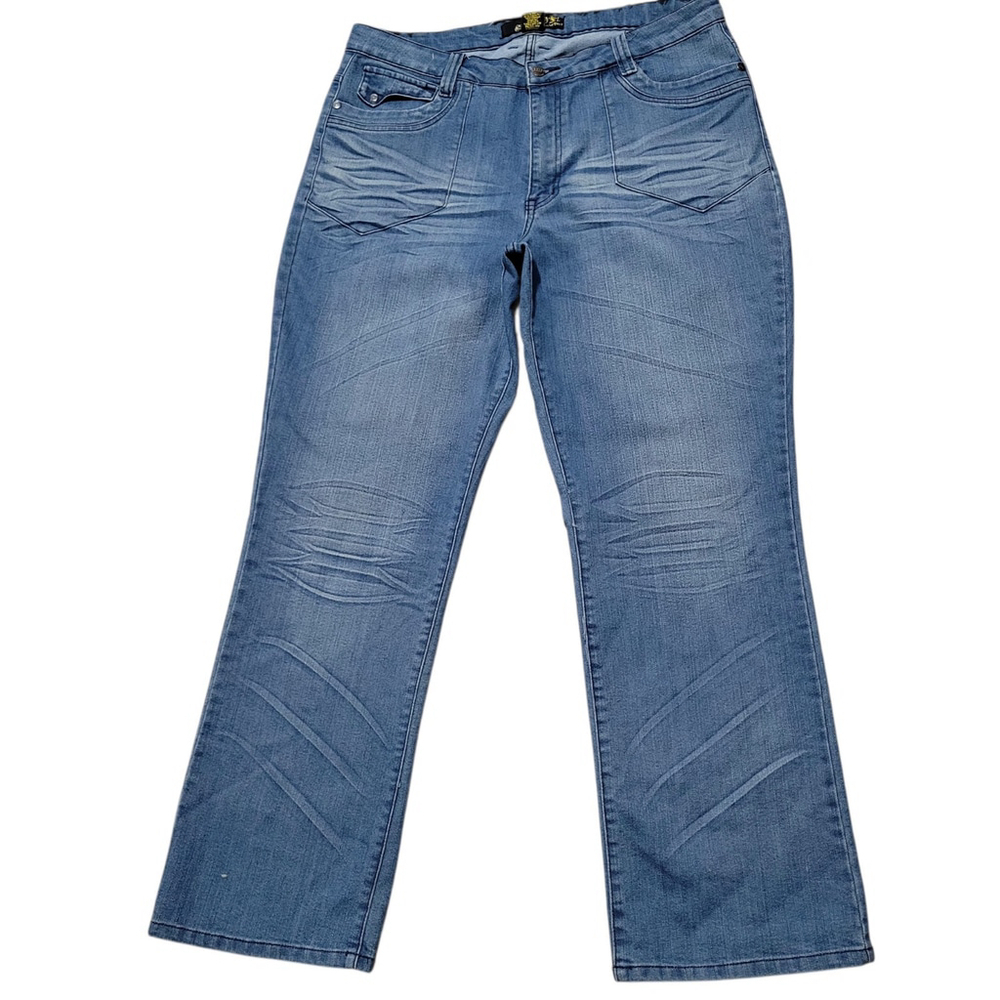 G.TTON STYLE Women Relaxed Bootcut Blue Flap Pockets Jeans 20 Waist 38 Inseam 32 - Picture 5 of 9